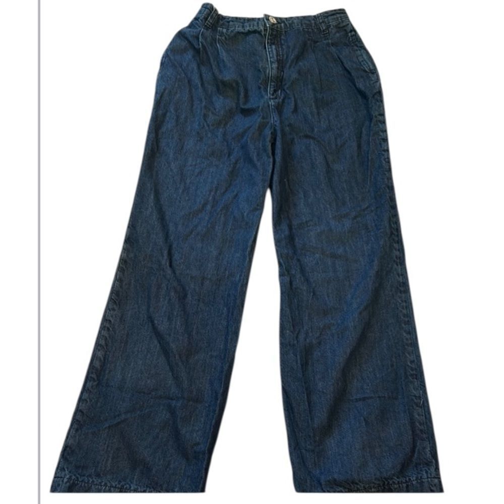 Frame Denim pleated, high-rise, wide leg, Jeans in Classic Blue size 24